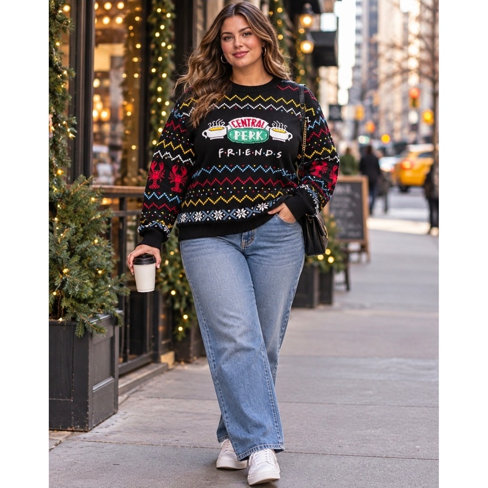 Friends TV Show Central Perk You're My Lobster Ugly Christmas Sweater Black